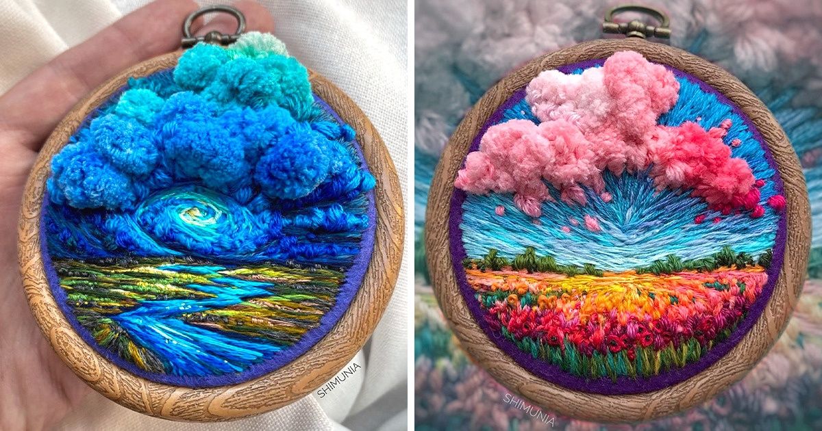Malowane igłą i nitką. Rosyjska artystka tworzy hafty ukazujące piękno natury