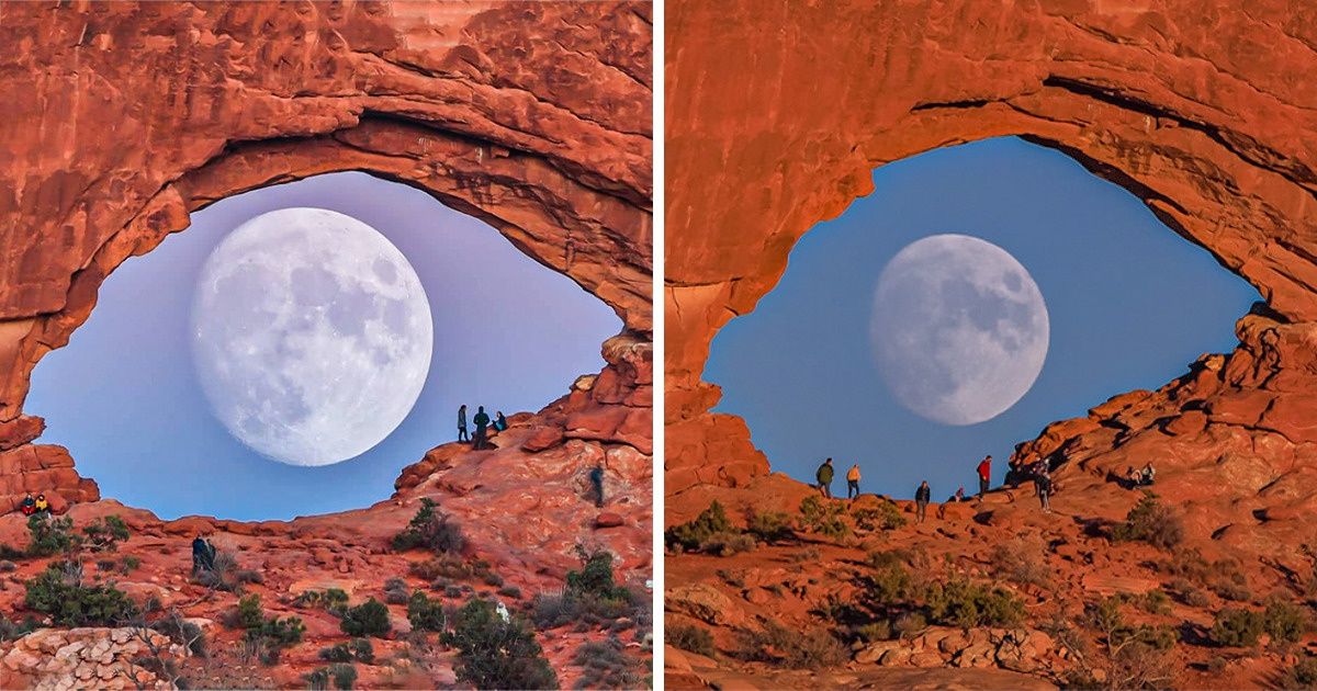 Fotograf uwiecznia na zdjęciach księżyc w pełni, który wygląda jak tajemnicze oko