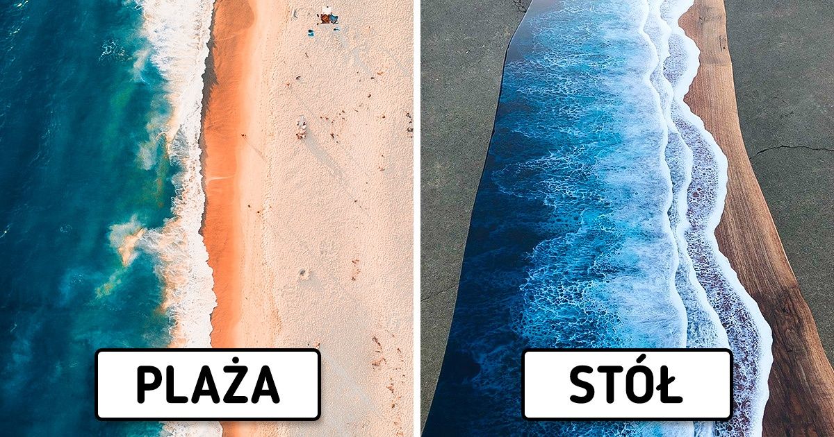 Unikalne meble z drewna i żywicy, które przypominają fale uderzające o piaszczystą plażę Unikalne meble z drewna i żywicy, które przypominają fale uderzające o piaszczystą plażę