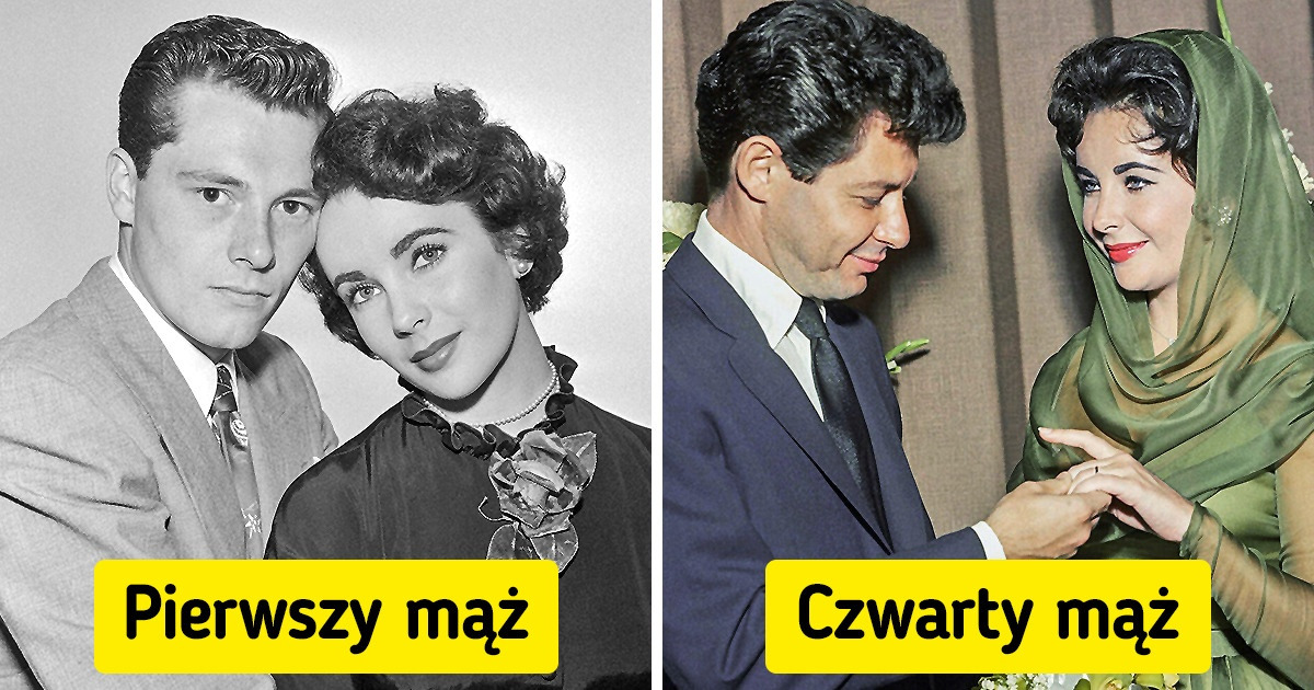 Elizabeth Taylor wychodziła za mąż 8 razy za 7 różnych mężczyzn — zobacz, jak wyglądały jej związki