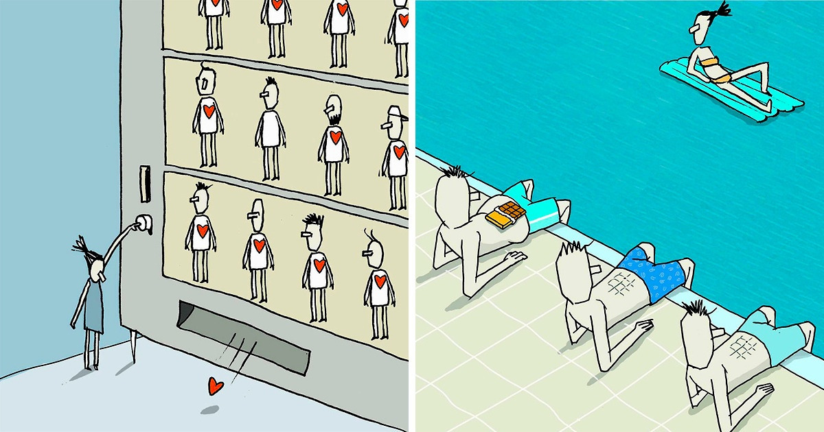 Artysta rysuje komiksy, które obnażają prawdę o współczesnym świecie Artysta rysuje komiksy, które obnażają prawdę o współczesnym świecie