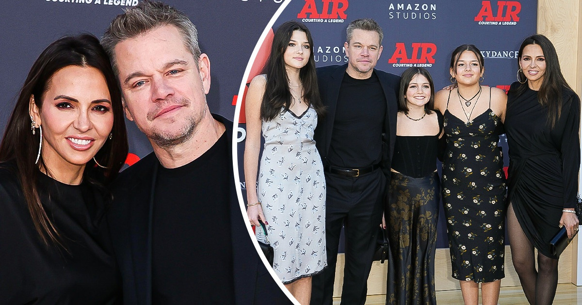 Matt Damon na czerwonym dywanie z córkami. Wyglądają jak lustrzane odbicia jego pięknej żony Matt Damon na czerwonym dywanie z córkami. Wyglądają jak lustrzane odbicia jego pięknej żony