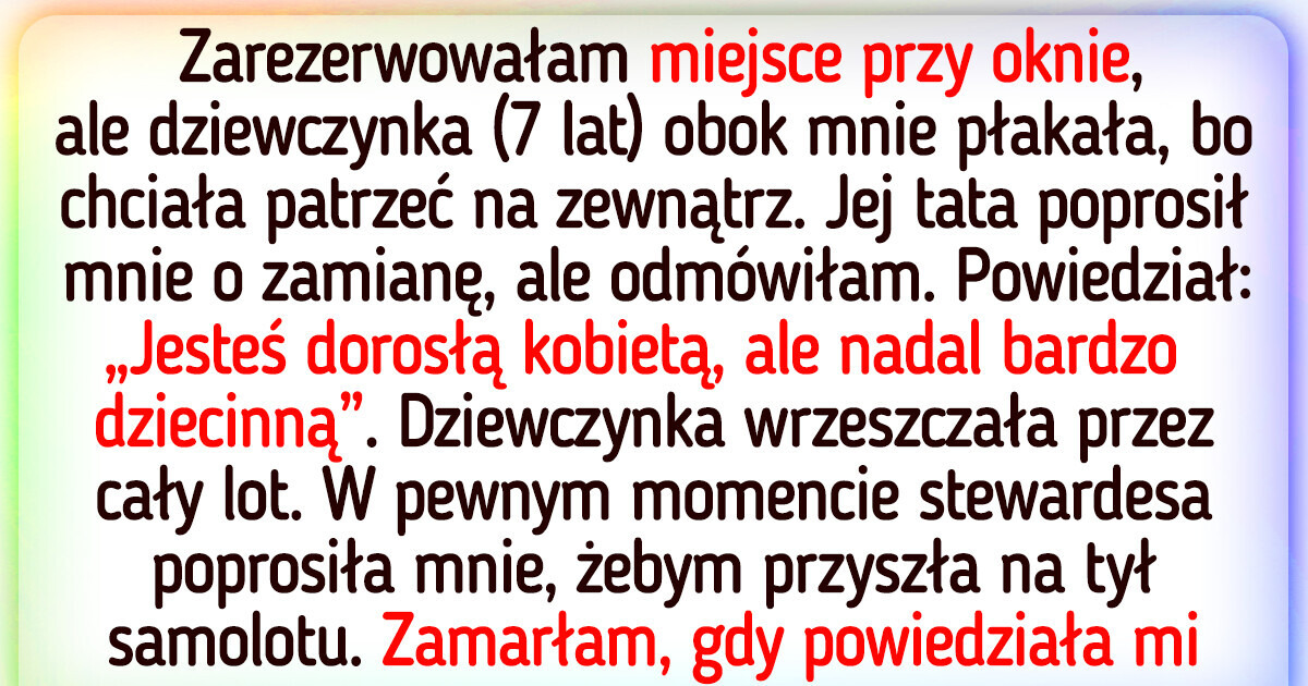 Zapłaciłam za swoje miejsce — nie oddam go rozpieszczonemu dziecku Zapłaciłam za swoje miejsce — nie oddam go rozpieszczonemu dziecku