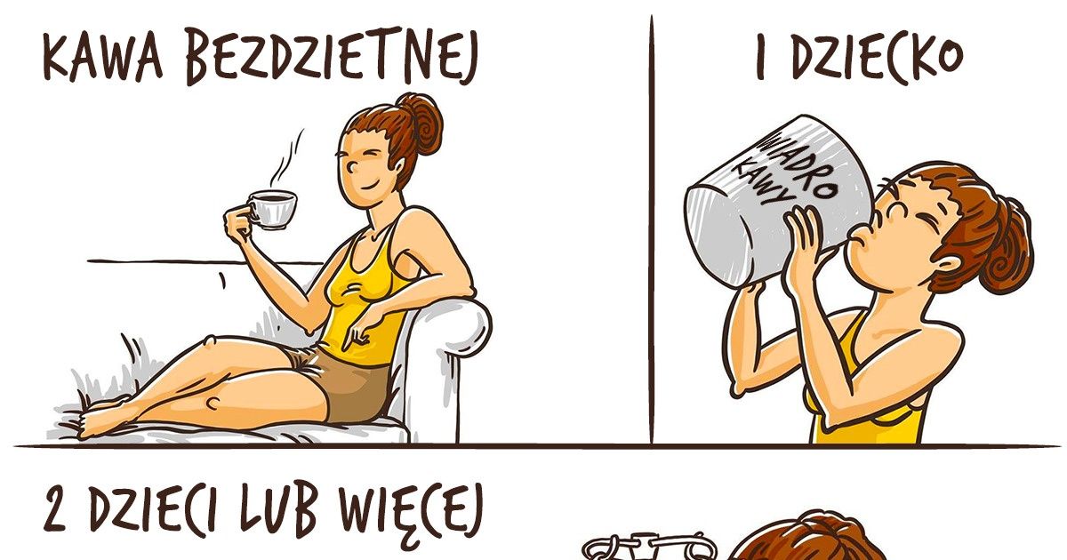 17 ilustracji, które trafnie obrazują, jak dzieci dzielą życie na „przed” i „po”