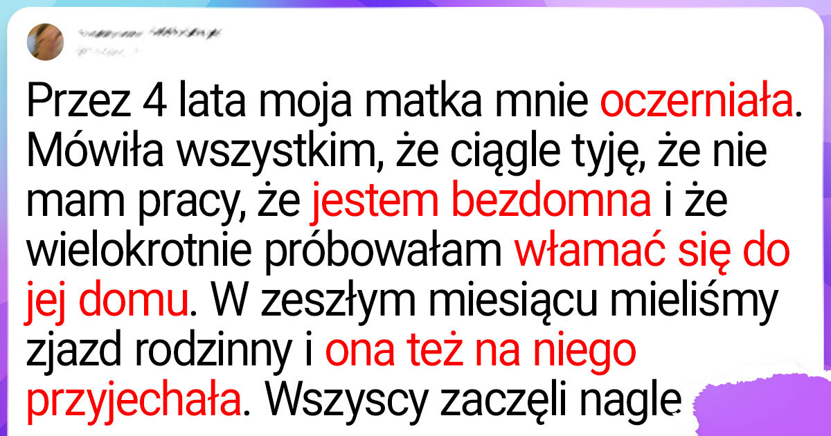 Moja matka przez lata mnie oczerniała, ale na zjeździe rodzinnym wróciła do niej karma