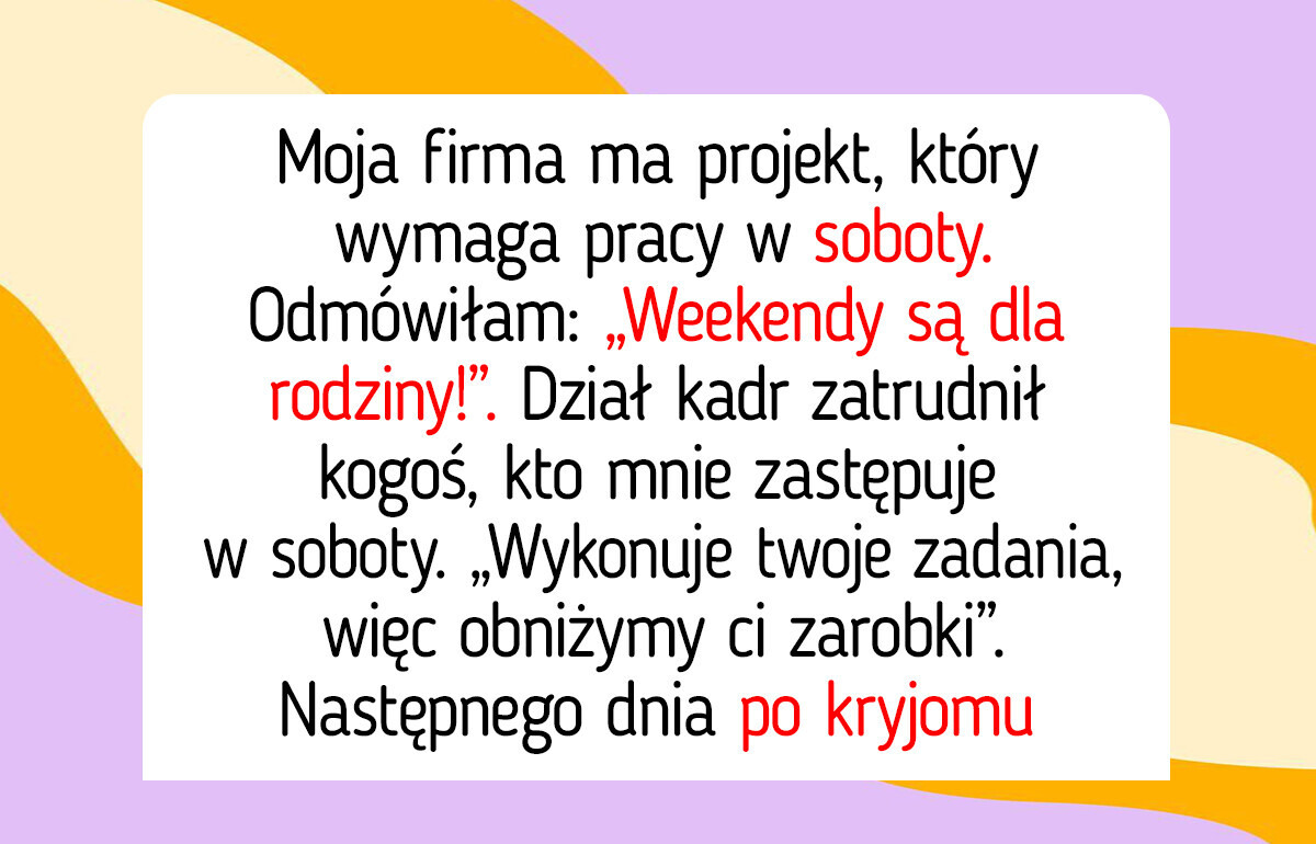 Nie chcę pracować w soboty. Dział kadr obcina mi za to pensję