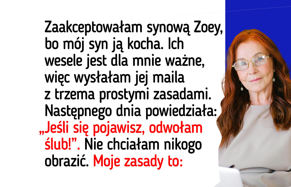 Ustaliłam trzy zasady na weselu syna — reakcja synowej mnie zaskoczyła Ustaliłam trzy zasady na weselu syna — reakcja synowej mnie zaskoczyła