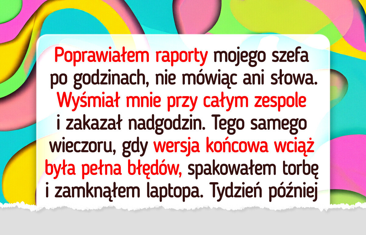 Wypełniłem polecenie szefa: żadnych nadgodzin. Jego kariera runęła w jednej chwili