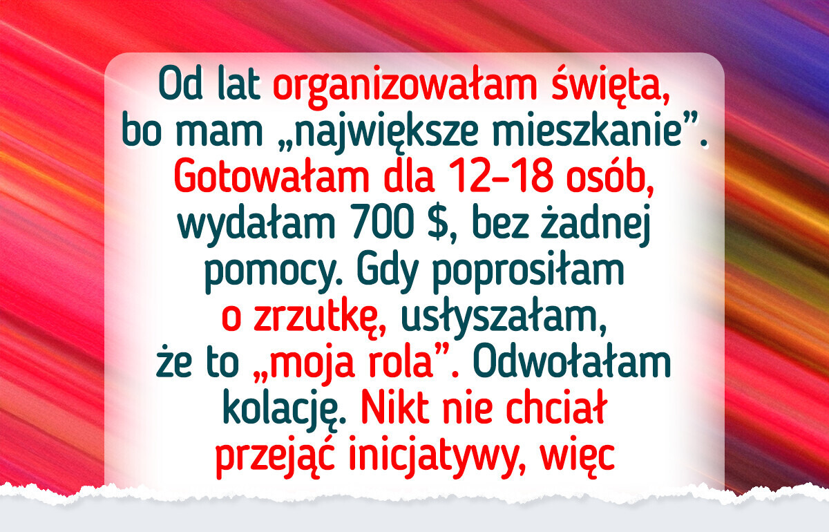 Odwołałam święta u siebie — mam dość płacenia za wszystkich