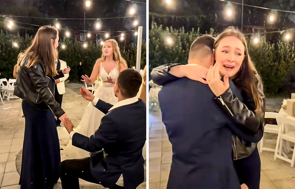 Mężczyzna oświadczył się swojej dziewczynie na weselu znajomych. Reakcje internautów były jednogłośne Mężczyzna oświadczył się swojej dziewczynie na weselu znajomych. Reakcje internautów były jednogłośne