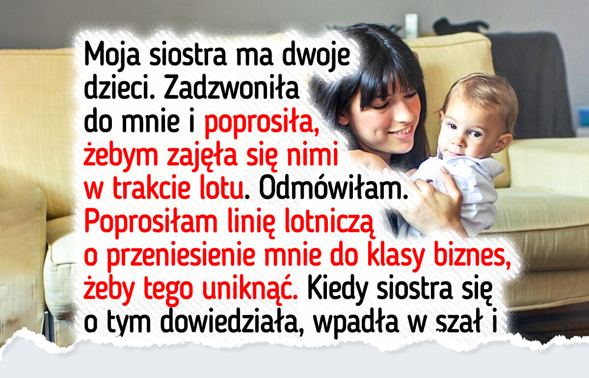 Nie chciałam pilnować dzieci siostry podczas lotu i atmosfera się ochłodziła