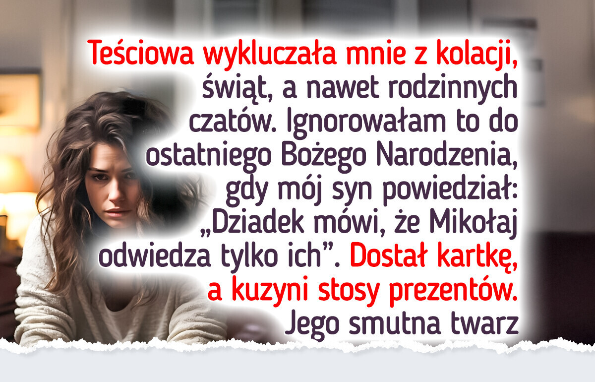 Teściowa wykluczyła mnie i moje dziecko z „jej rodziny”, więc zrobiłam coś, czego się nie spodziewała