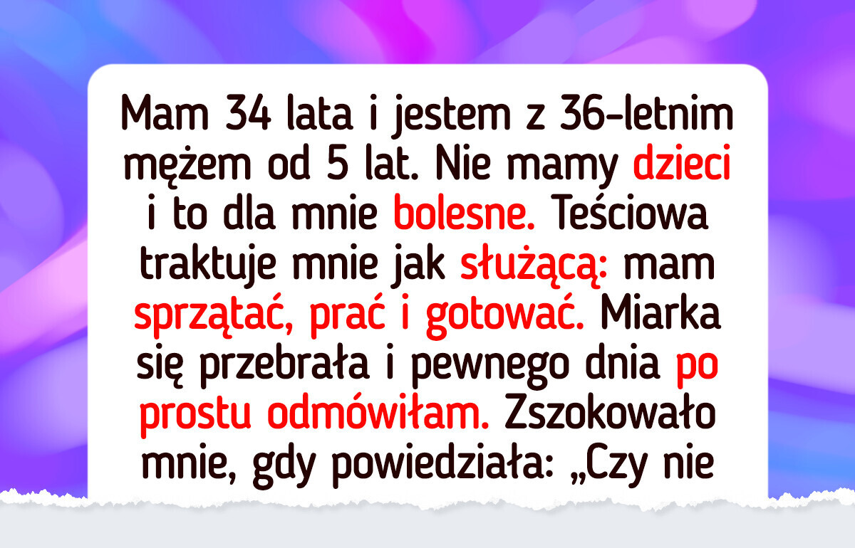 Nie mam zamiaru płaszczyć się przed teściową, która mi ubliża Nie mam zamiaru płaszczyć się przed teściową, która mi ubliża