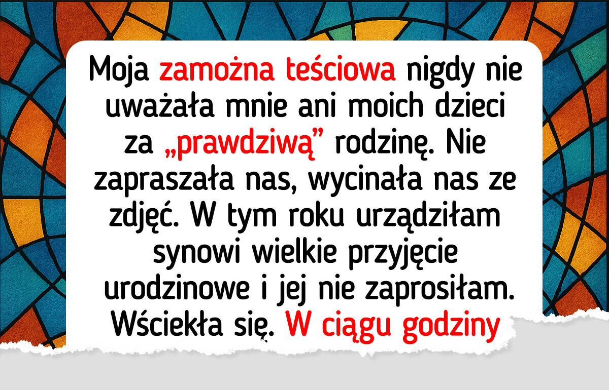 Teściowa nie zaprasza nas na przyjęcia, więc się jej odwdzięczyłam