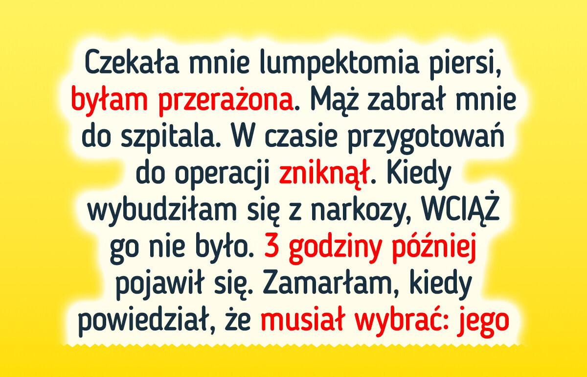 Mąż zostawił mnie samą w szpitalu — miał inne priorytety