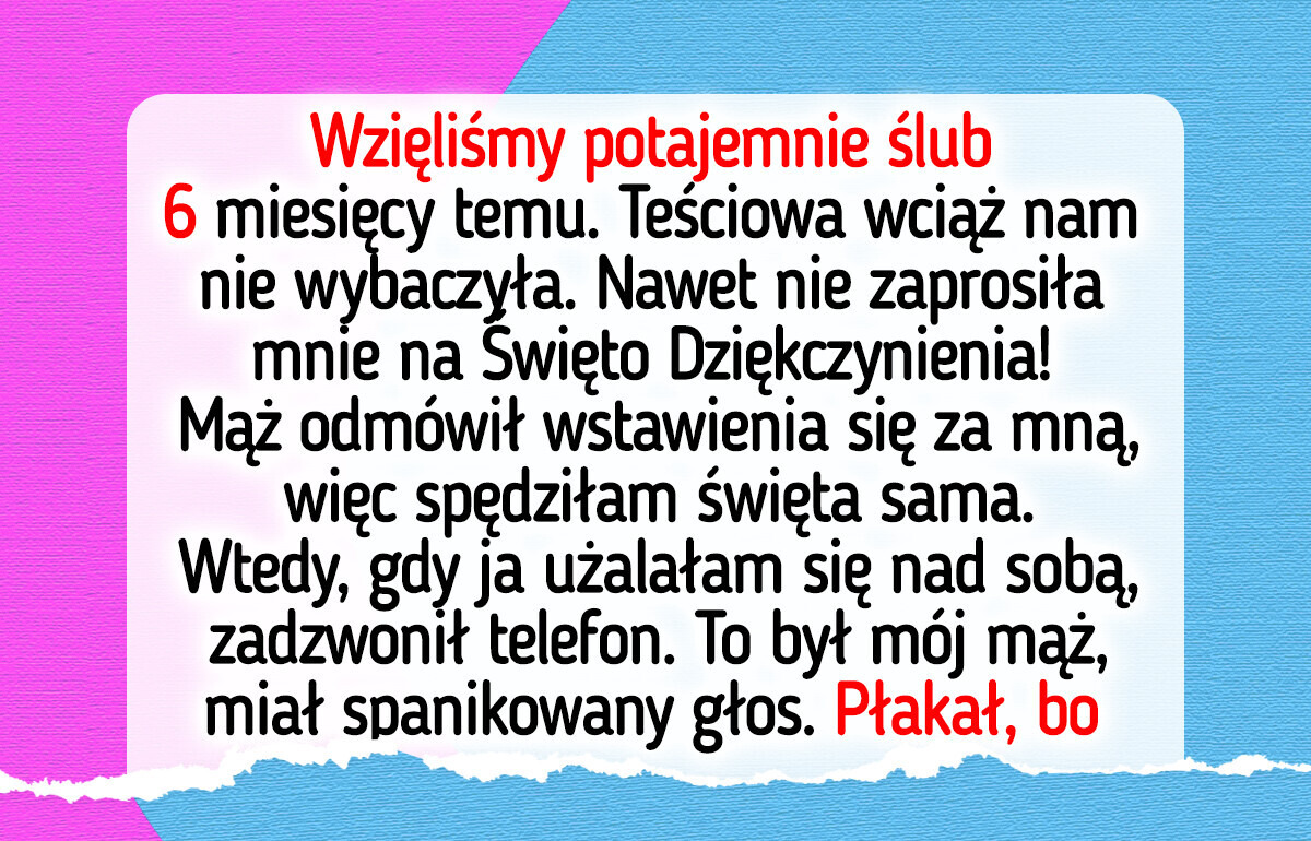 Teściowa nie chciała mnie na święta, ale wszystko było wielką ściemą