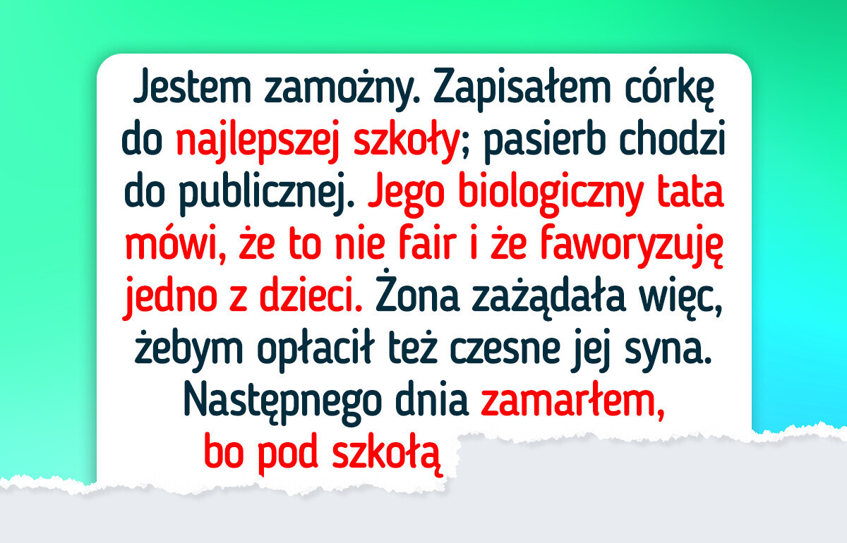 Nie będę pokrywać kosztów nauki mojego pasierba Nie będę pokrywać kosztów nauki mojego pasierba