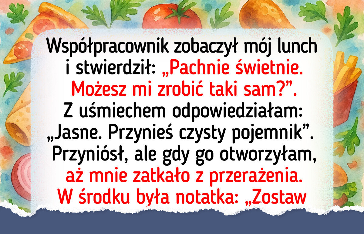 Zarzuty za lunch — byłam miła dla współpracownika i teraz mam problem Zarzuty za lunch — byłam miła dla współpracownika i teraz mam problem