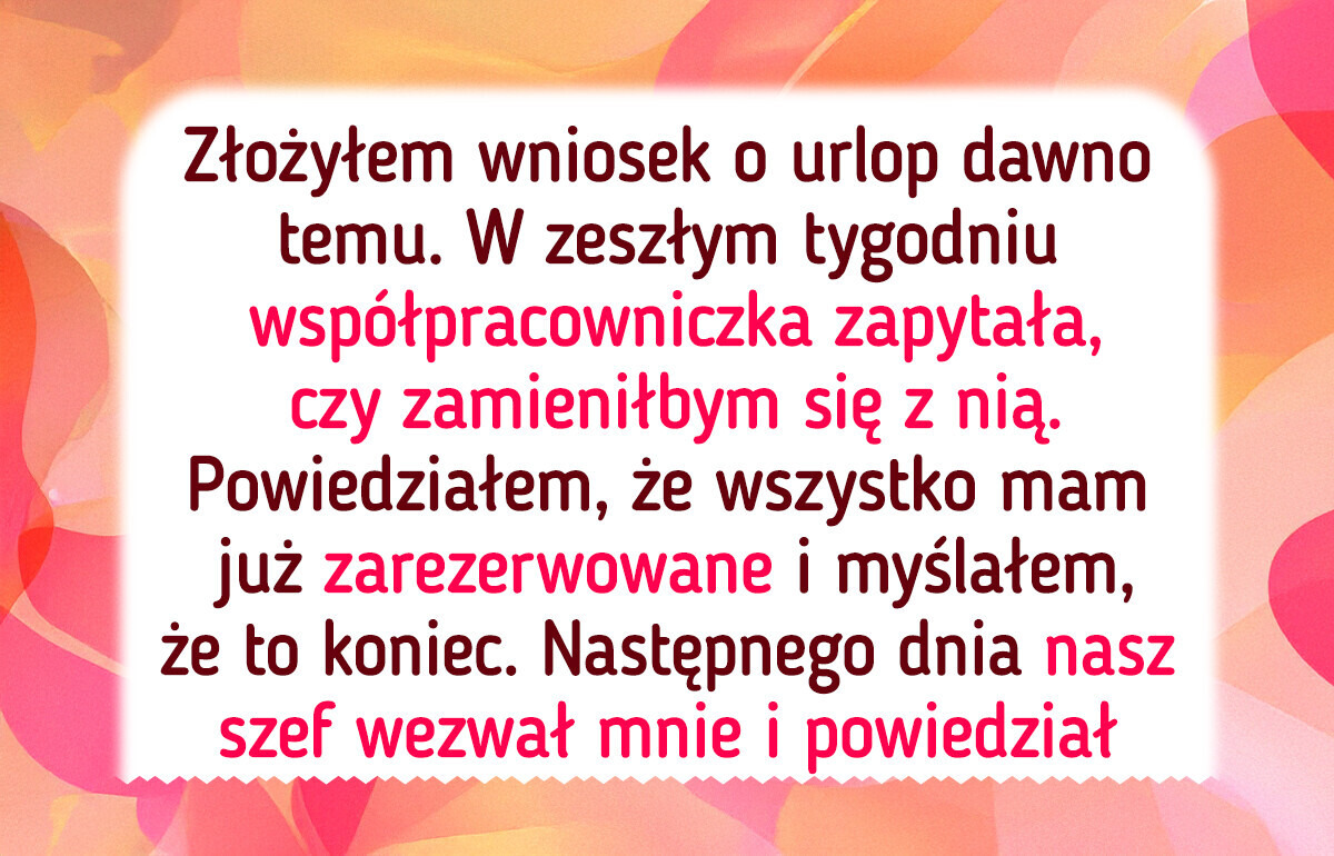 Odmawiam zamiany terminu urlopu ze współpracownicą tylko dlatego, że jest mamą dwójki dzieci