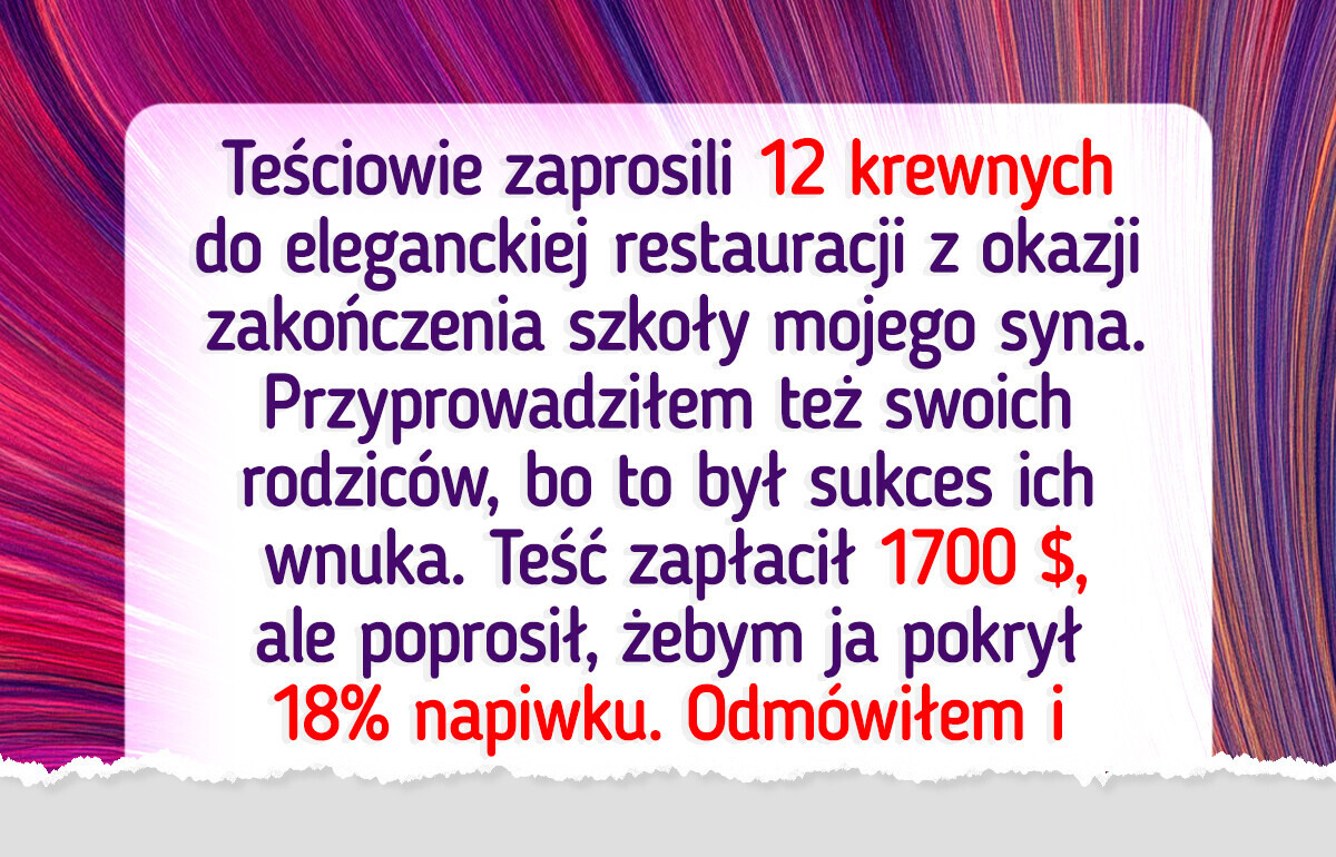 Nie zgodziłem się na 300 dolarów napiwku po wykwintnej kolacji