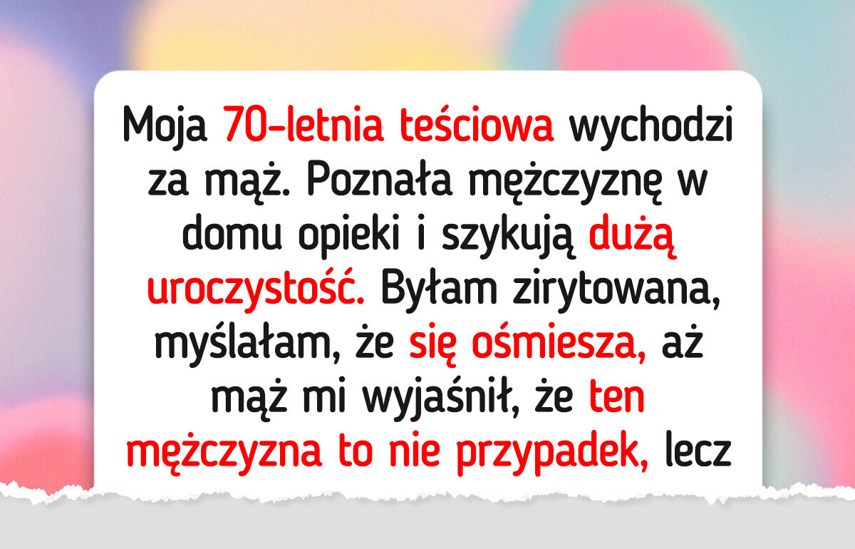 Skrytykowałam ślub 70-letniej teściowej, nie znając prawdy