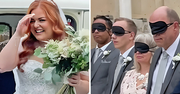 Panna młoda poprosiła pana młodego i gości, żeby założyli opaski na oczy, gdy będzie szła do ołtarza. OTO DLACZEGO