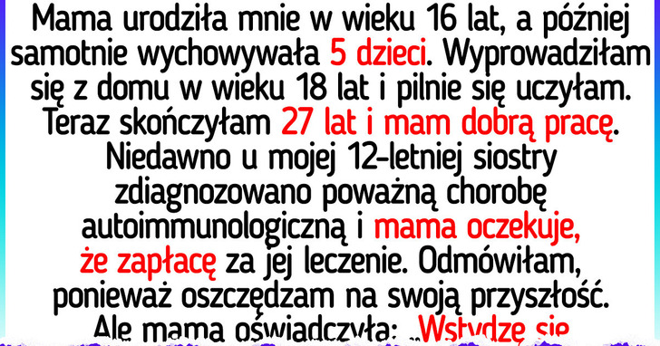 Nie chcę poświęcać swojej przyszłości, by stać się „zbawczynią” mojej rodziny