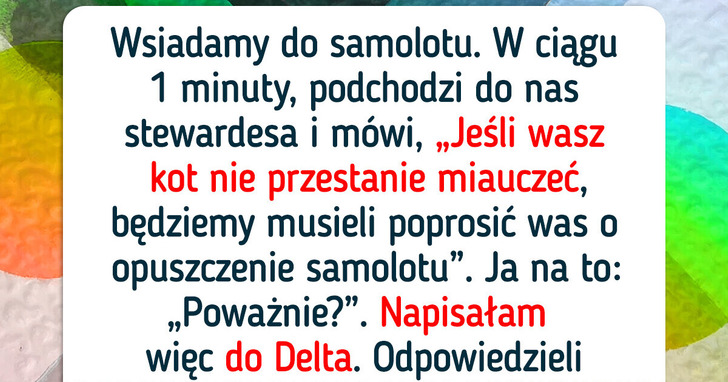 Grozili, iż wyrzucą mnie z samolotu, bo mój kot miauczał