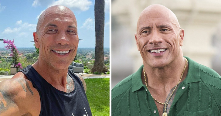 Poznajcie mężczyznę, który wygląda tak samo jak "The Rock" i ma choćby 50 identycznych tatuaży
