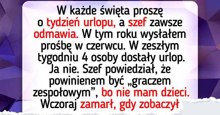 Mój szef próbował zrujnować moje świąteczne plany — ale to ja miałem ostatnie słowo