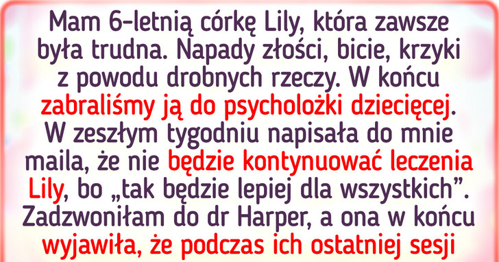 Moje dziecko przestraszyło terapeutkę, która później wyjawiła nam niepokojącą prawdę
