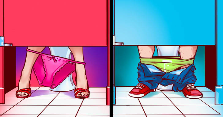 Dlaczego drzwi w publicznych toaletach nie sięgają podłogi