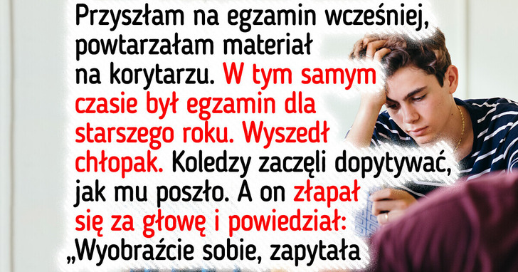 18 studentów, których na egzaminie zaskoczyły nie tylko pytania