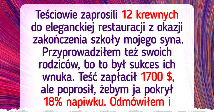 Nie zgodziłem się na 300 dolarów napiwku po wykwintnej kolacji