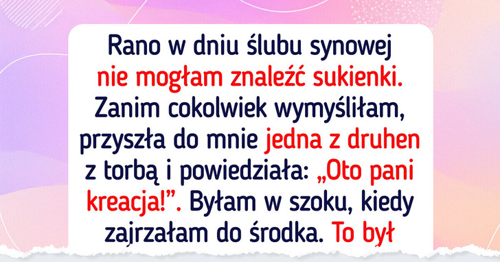 Synowa wykorzystała swój ślub, żeby wyśmiać mój styl ubierania