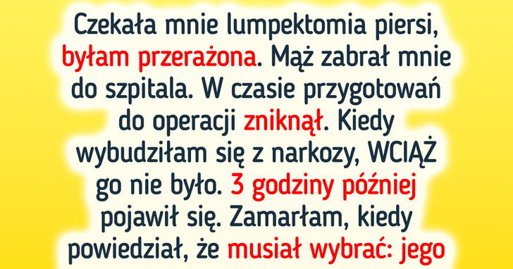 Mąż zostawił mnie samą w szpitalu — miał inne priorytety