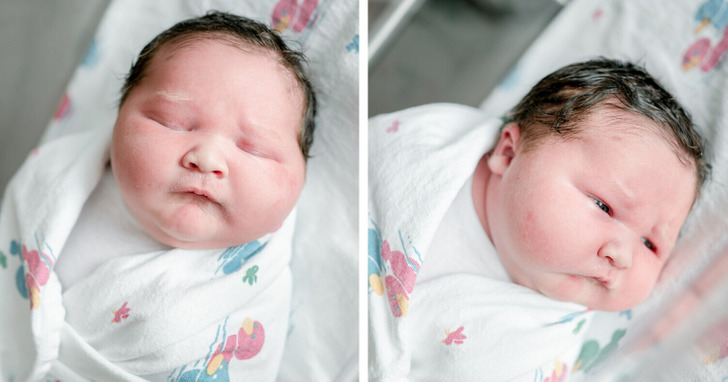 Matka z USA wita na świecie 6-kilogramowe zdrowe dziecko, które od kołyski nosi ubranko dla półrocznego bobasa