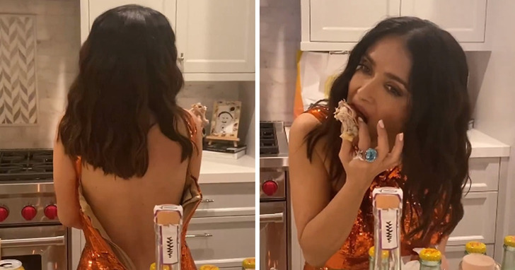 Salma Hayek tuż po ceremonii wręczenia Oscarów pokazała się z bardziej zwyczajnej strony