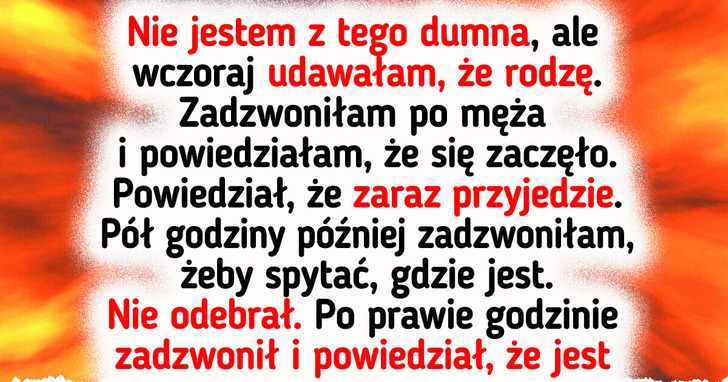 Żona udaje poród, żeby sprawdzić swojego męża, a on zmyka do swojej mamusi