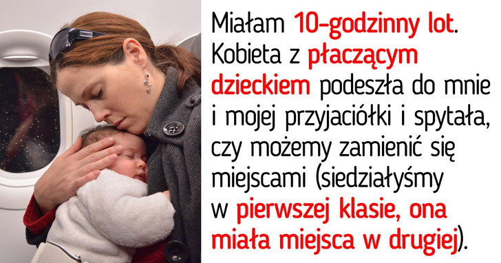 Odmówiłam zamiany miejsc w samolocie mamie z płaczącym dzieckiem