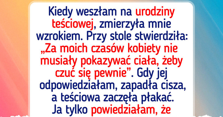Teściowa skomentowała mój strój, ale nie była gotowa na moją ripostę