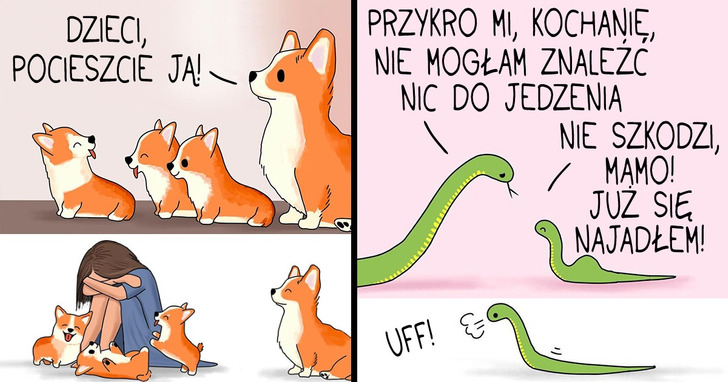 25 uroczych komiksów pokazujących co by było, gdyby zwierzęta łączyły ludzkie relacje