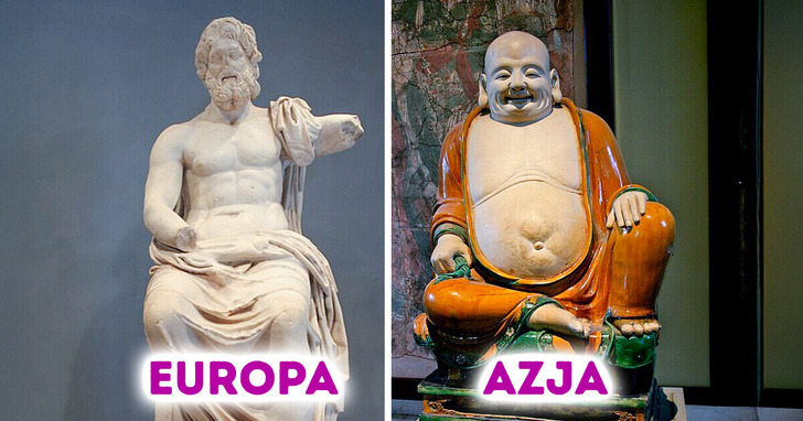 Powód, dla którego europejskie i azjatyckie posągi przedstawiają ludzkie ciało w tak różny sposób
