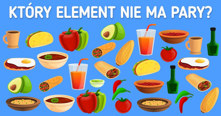 Test obrazkowy: Znajdź element, który nie ma pary